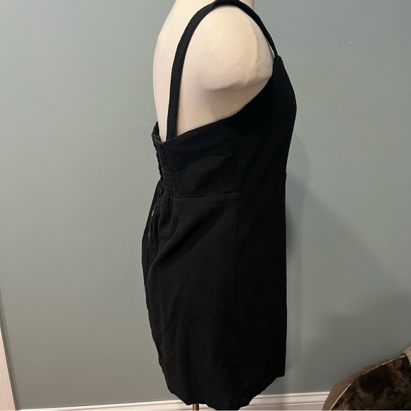 Free People Black Sleeveless Adjustable Strap Button Back Dress Large - Picture 2 of 10